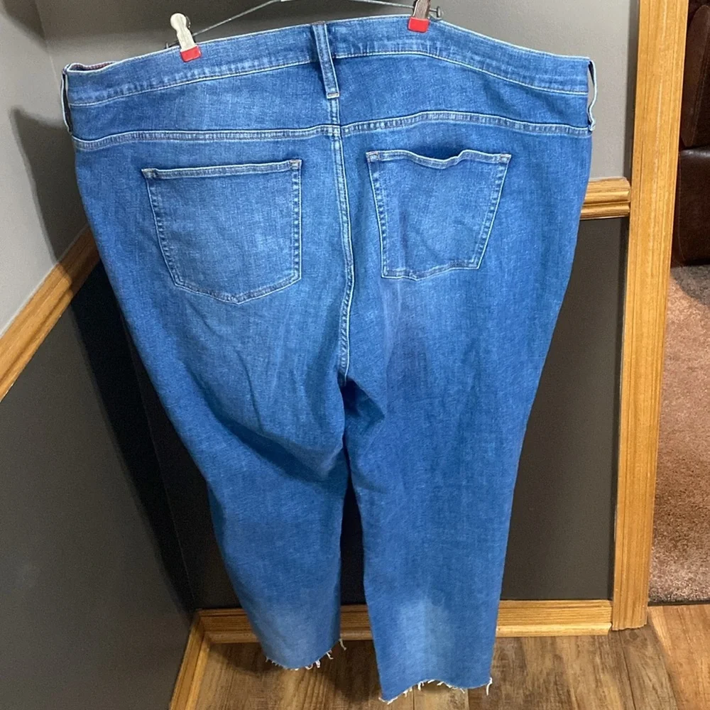 J. Crew vintage straight lightly distressed jeans with frayed hemline size 37