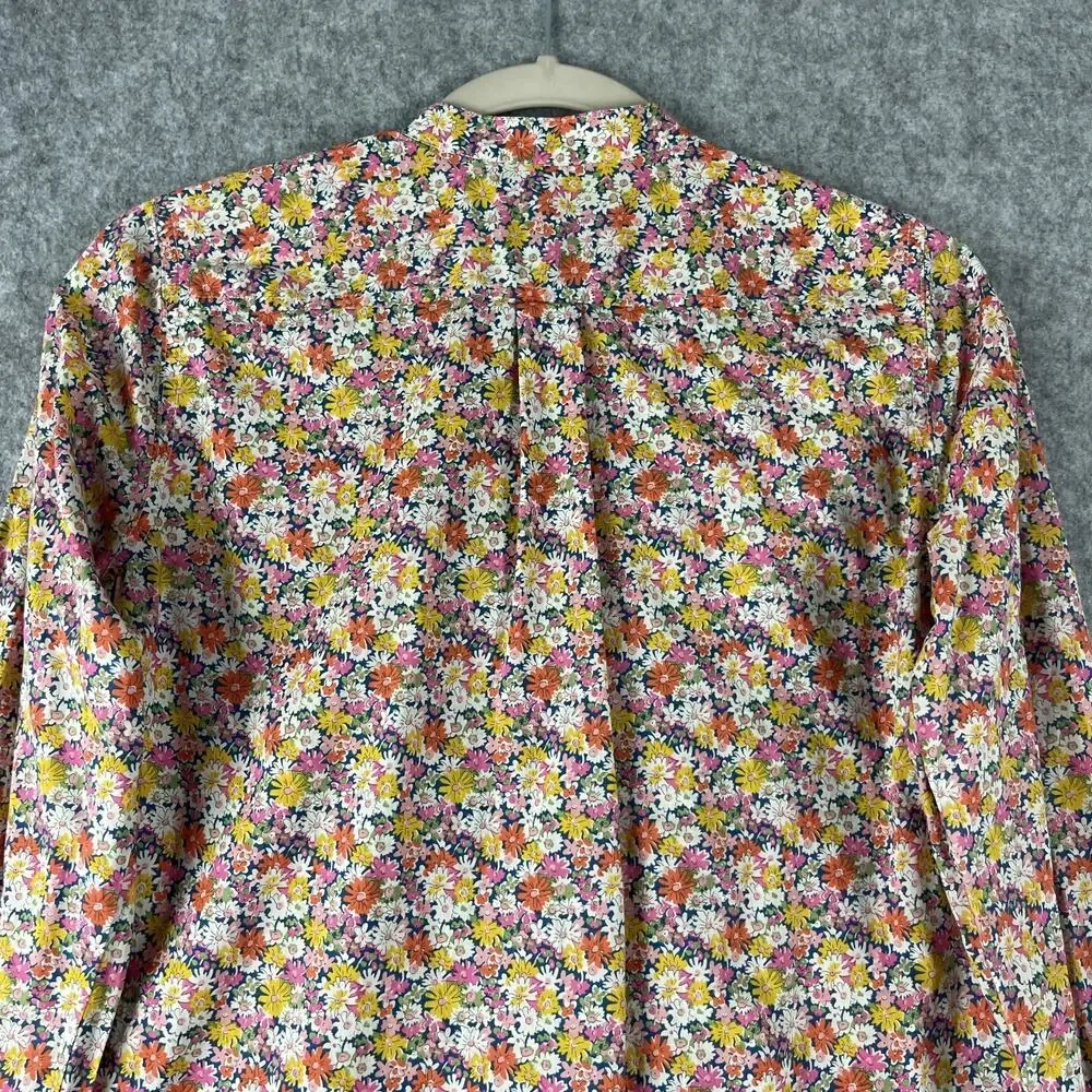 J.Crew Liberty London Band Collar Ruffled Shirt Womens‎ XS Libby Floral Cotton