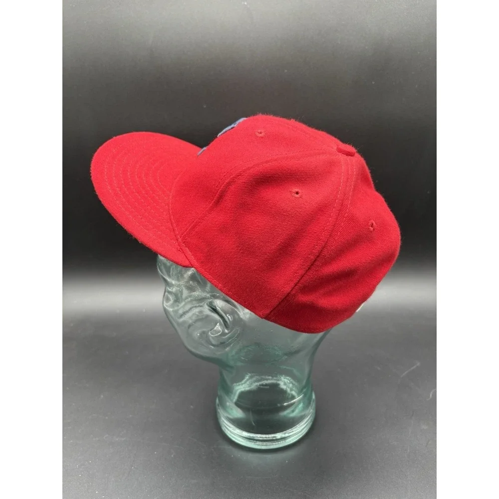 New Era Cleveland Indians MLB Hat Mens 7 1/2‎ Red Excellent Fitted Wool Cap