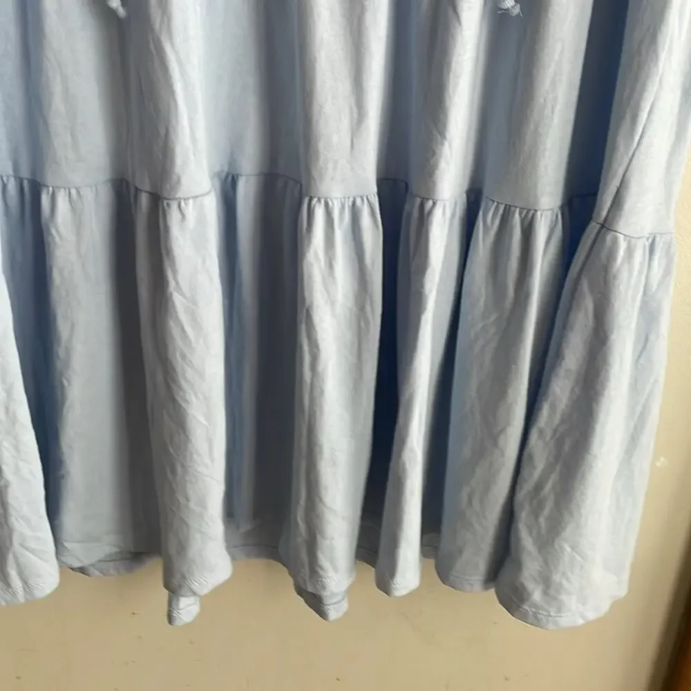 J.Crew Broken-in Jersey Tiered Mini Dress Light Blue