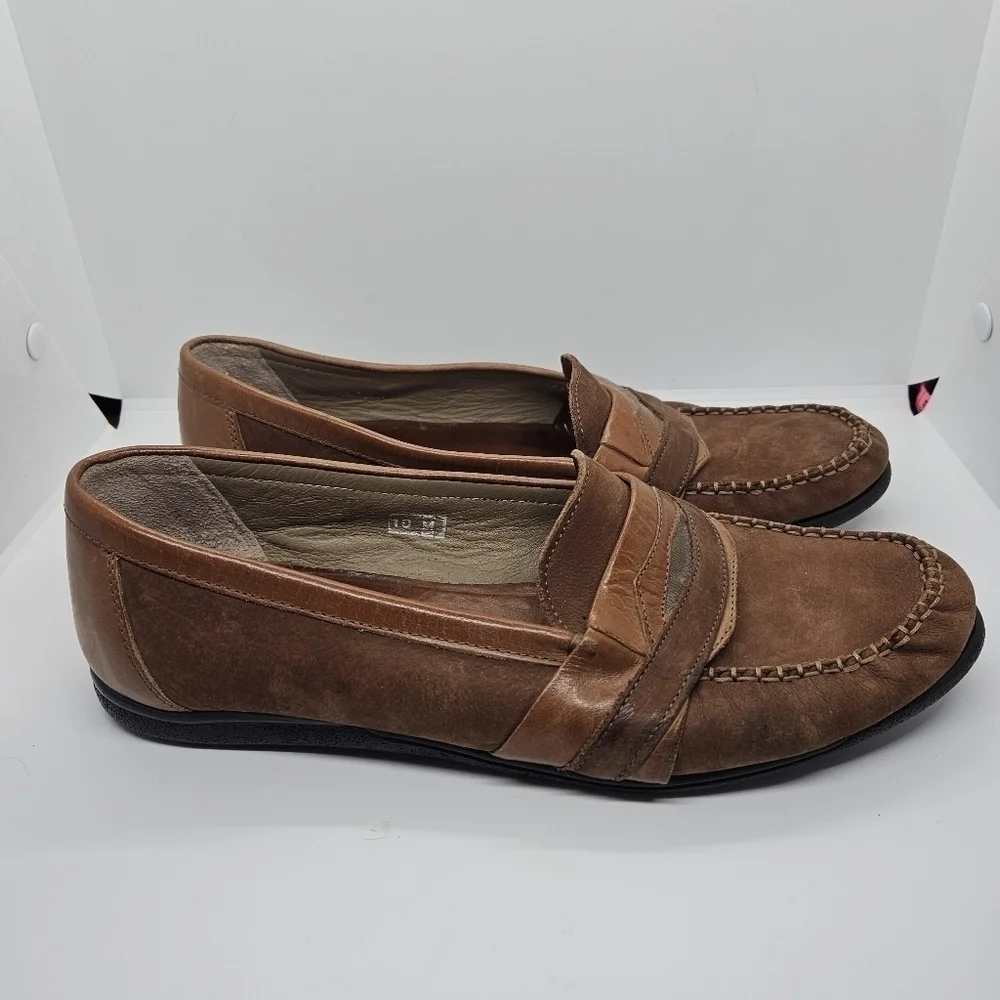 Bally Mesa brown leather penny loafers 10M