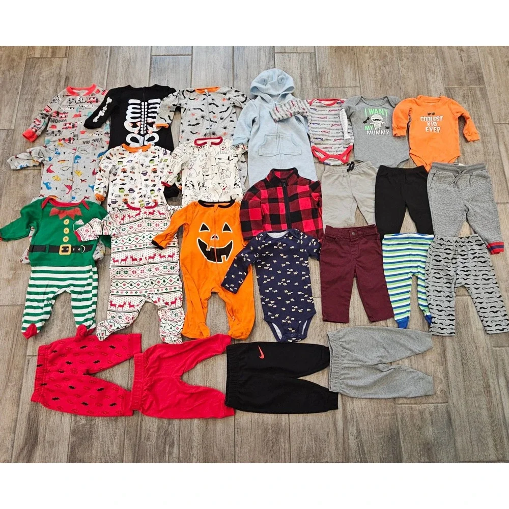 Baby Boy Clothing‎ Lot of 25 Size 6-9M Holiday Christmas Halloween Pants L/S