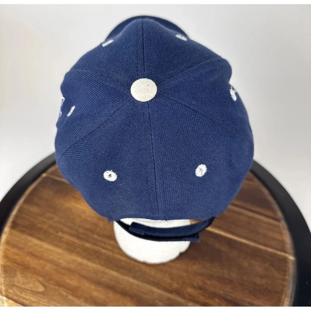 NFL‎ New England Patriots Hat Mens OSFA Navy Blue Wool Blend Baseball Cap VTG