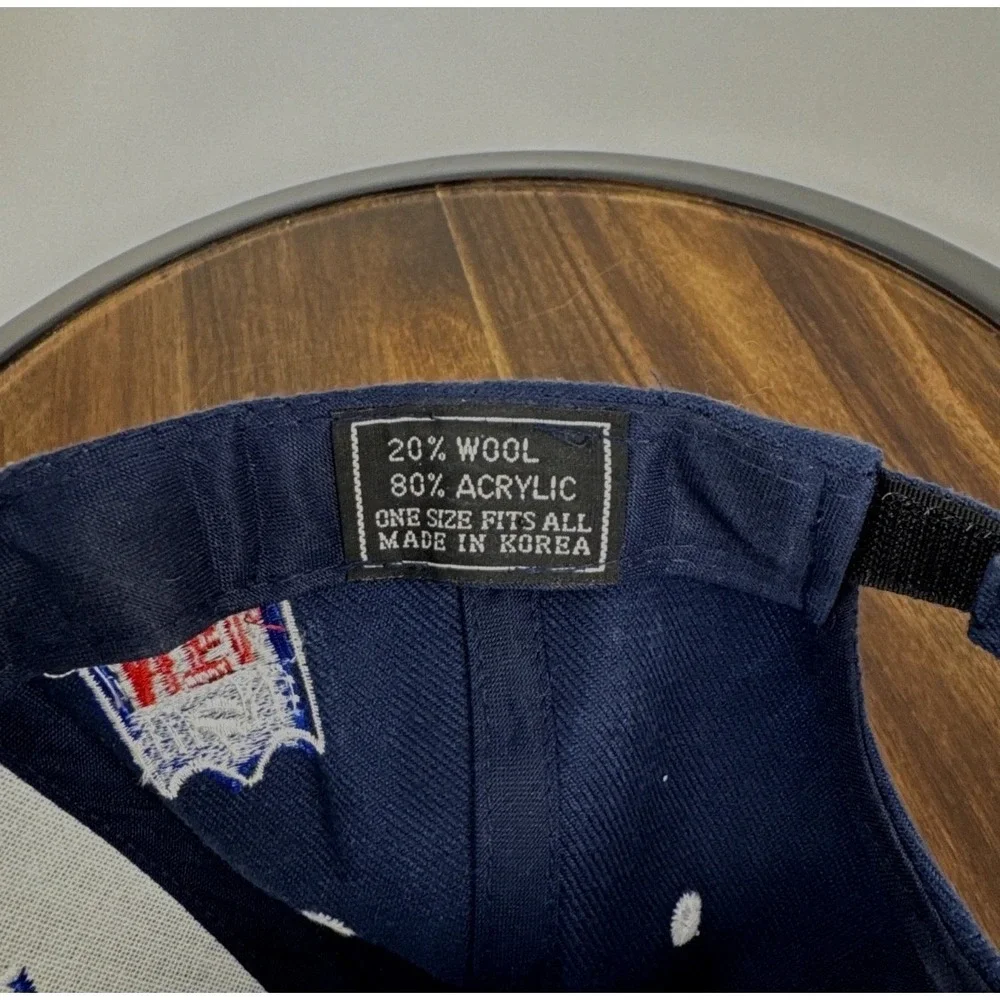 NFL‎ New England Patriots Hat Mens OSFA Navy Blue Wool Blend Baseball Cap VTG