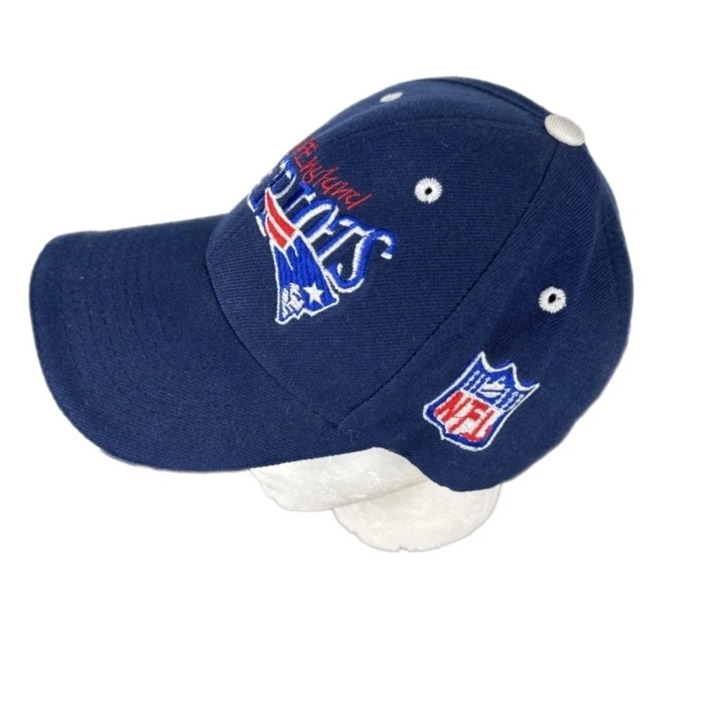 NFL‎ New England Patriots Hat Mens OSFA Navy Blue Wool Blend Baseball Cap VTG