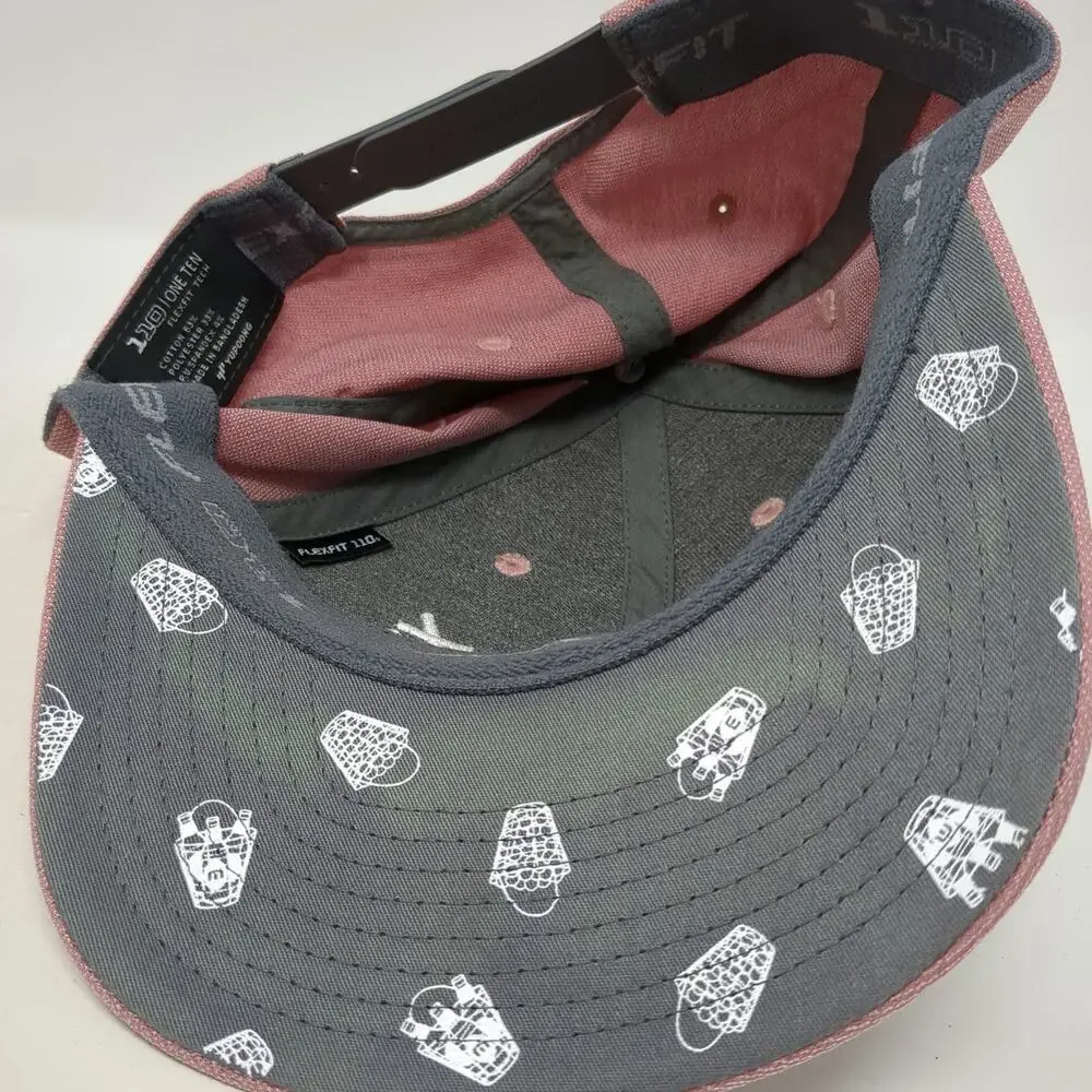TravisMathew Snapback Hat Pink One Size Buckets Golf Pattern Undervisor Flexfit