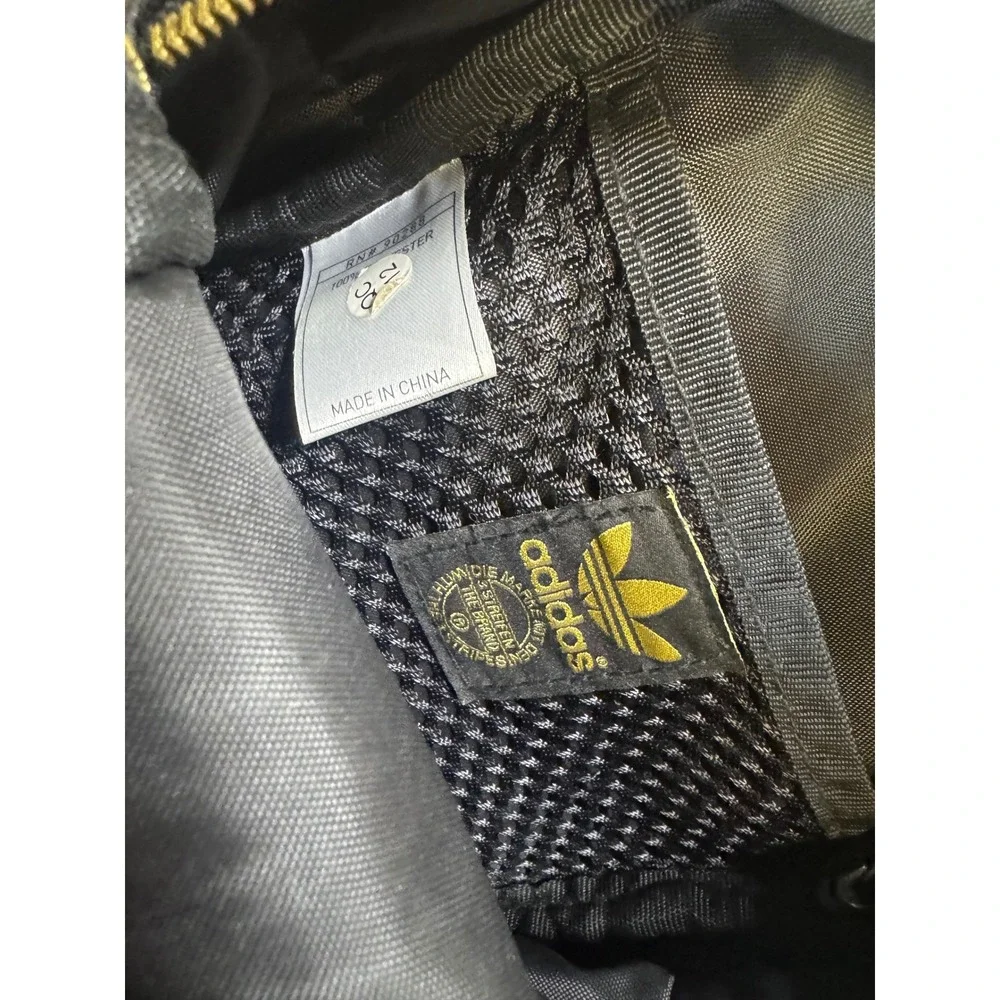 Adidas Originals Mini Backpack‎ Black Faux Leather Gold Trefoil Logo Small Bag