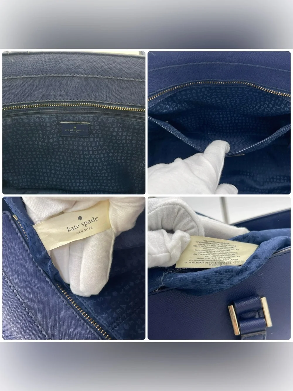 Kate Spade Navy Saffiano Leather Tote Bag