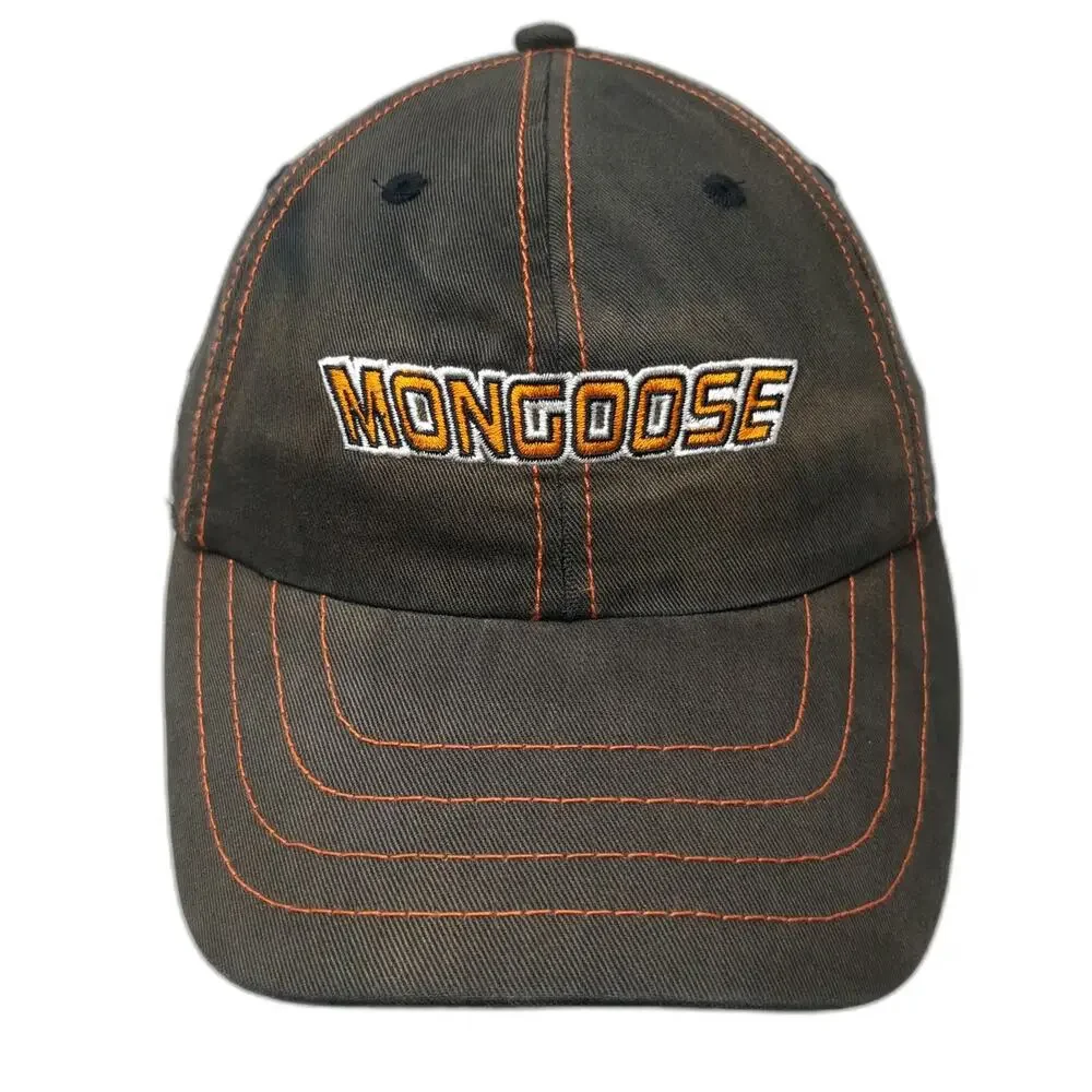 Mongoose Baseball Cap Black Orange White One Size Mascot Contrast Stitching Hat