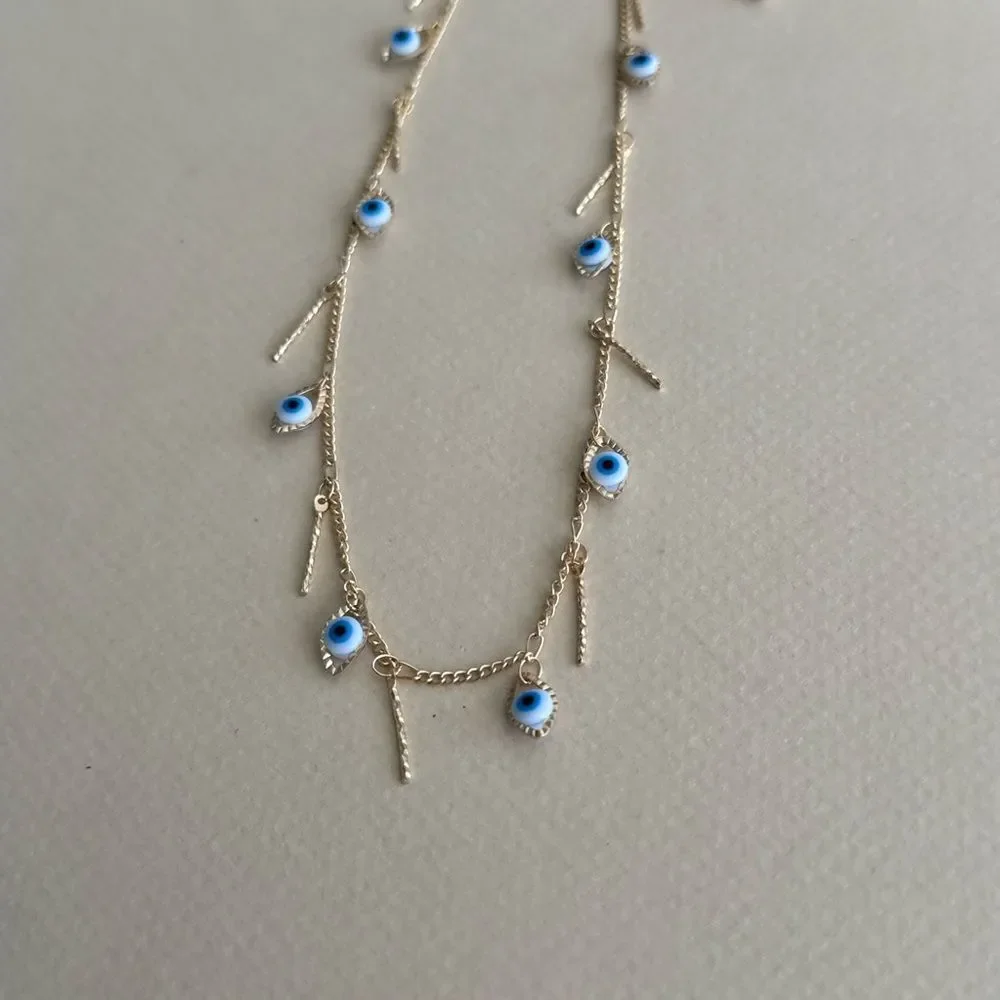 Gold Evil Eye Necklace N1895