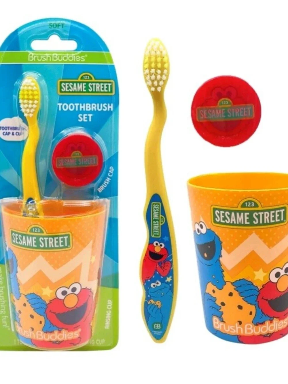 2 Sesame Street Kids Toothbrush Set