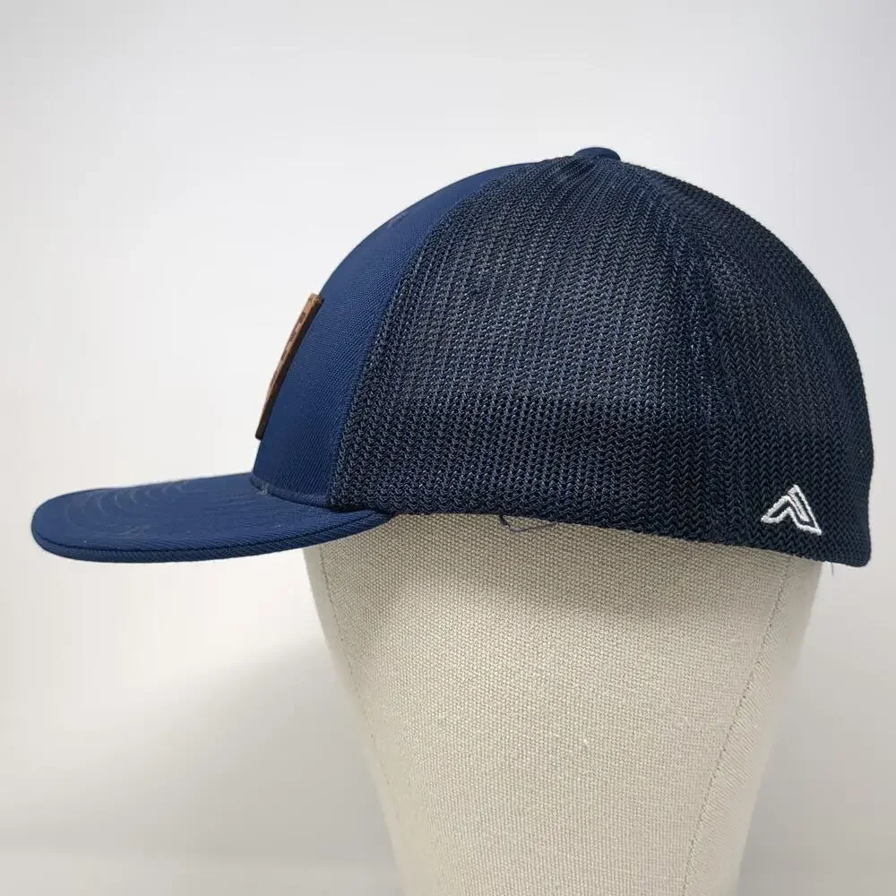 Pacific Headwear Baseball Cap Blue Brown Size 8 Rick Lane Construction Mesh Hat