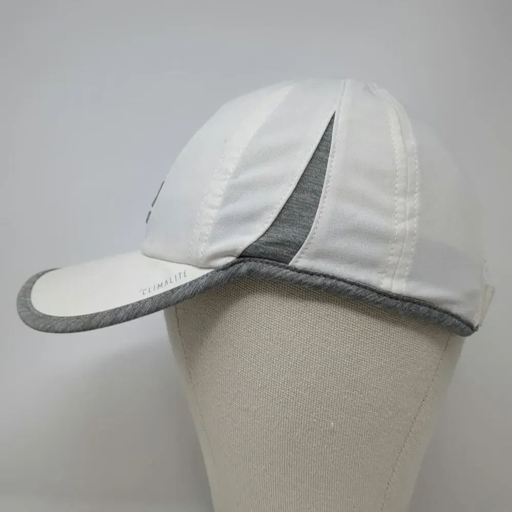 Adidas Baseball Cap White One Size Climalite Embroidered Logo Strapback Hat