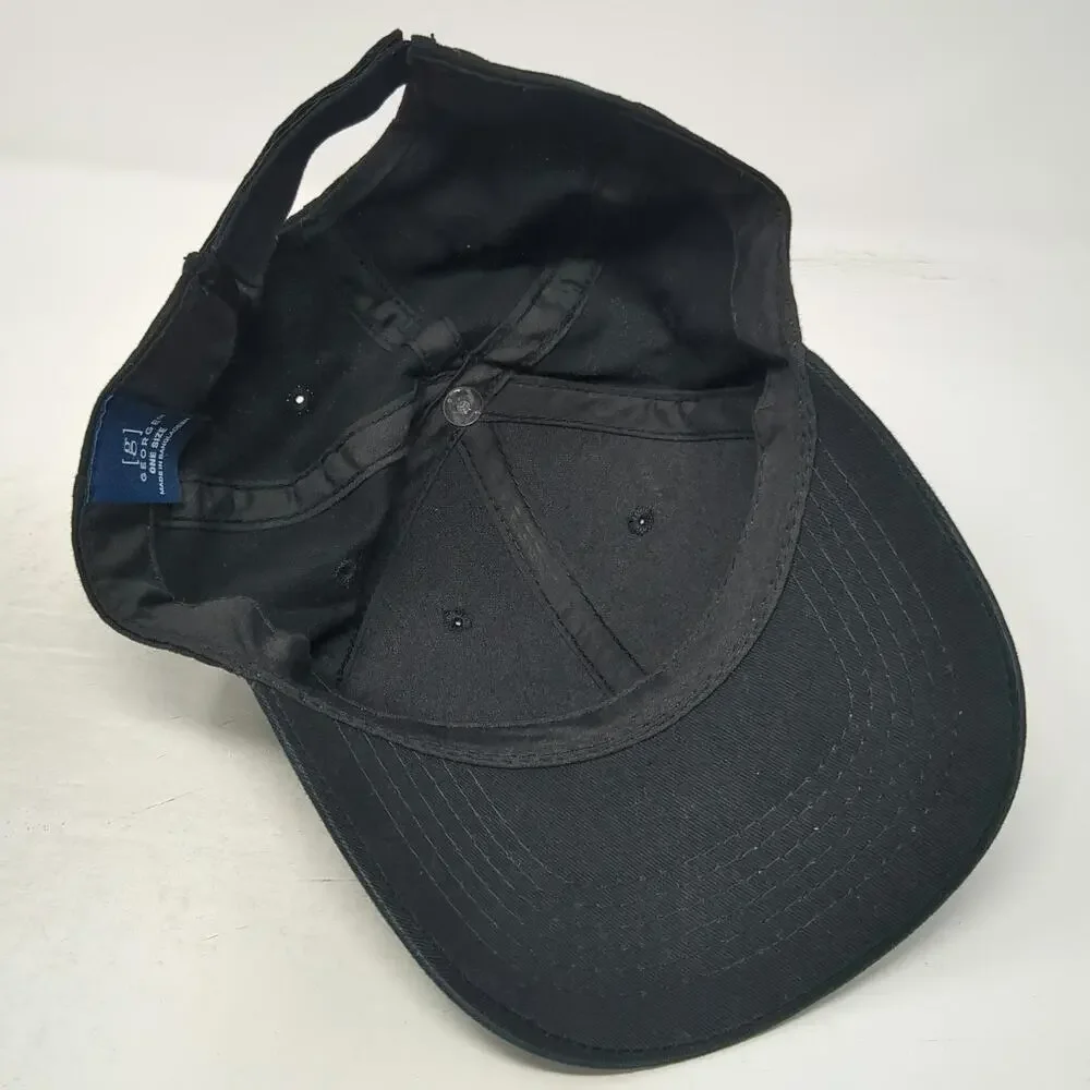 George Baseball Cap Black One Size Adjustable Strapback Plain Solid Blank Hat