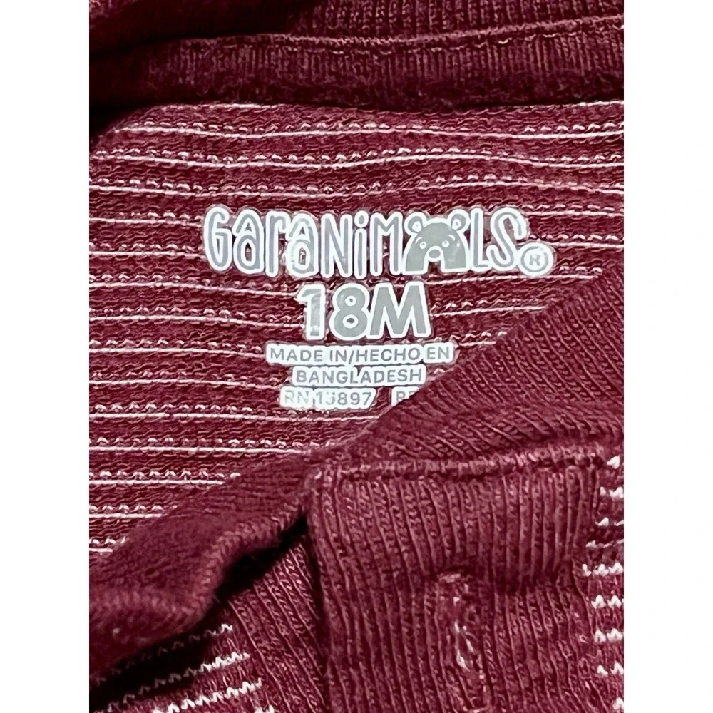 Toddler Boy 18mo Maroon Garanimal & Blue Plaid One‎ Pc Ocean+coast