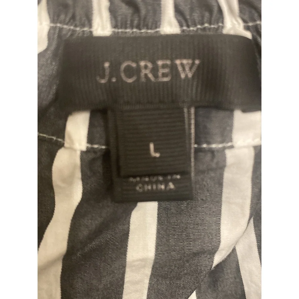 J.Crew Off-The-Shoulder Striped Bow Top‎ Black White Women's Size Large