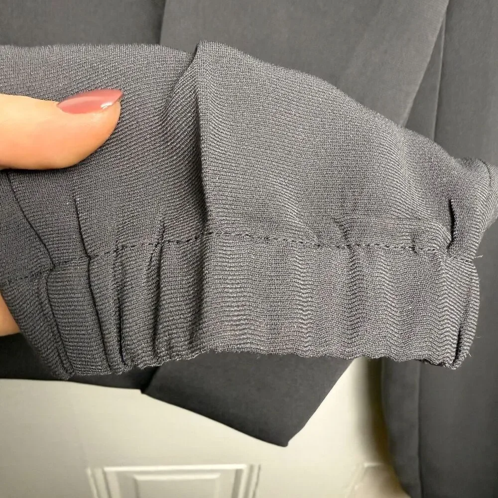 J Crew Pants Womens 8 Gray Pleated Tapered Leg Drawstring Elastic Waist Preppy