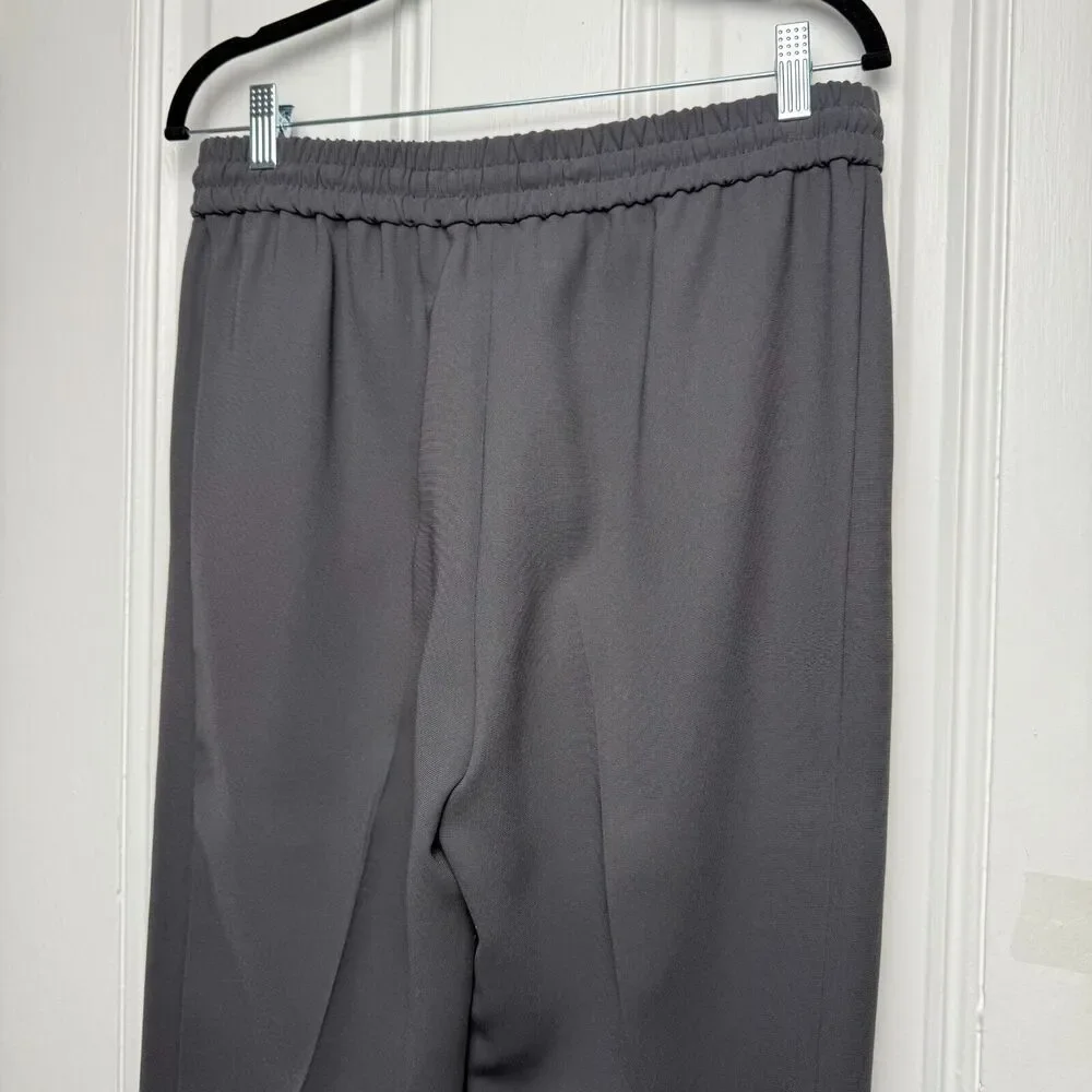 J Crew Pants Womens 8 Gray Pleated Tapered Leg Drawstring Elastic Waist Preppy