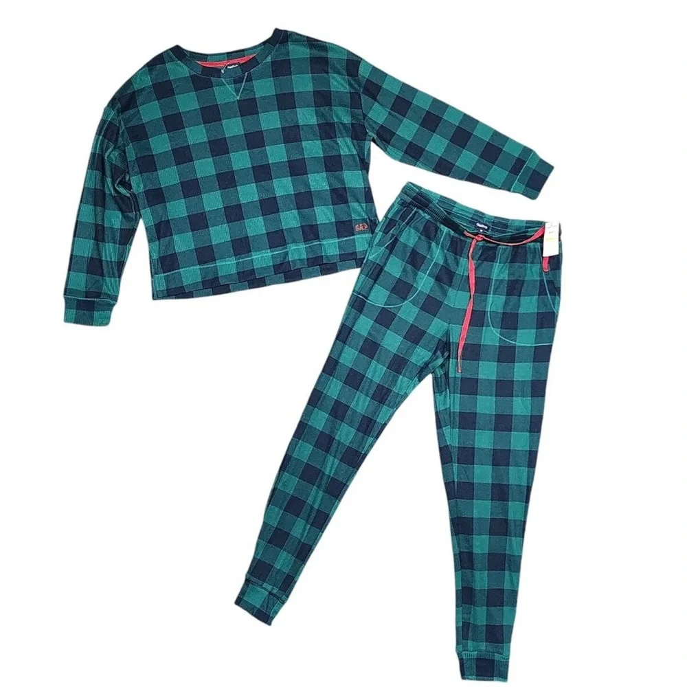 GAP green plaid
