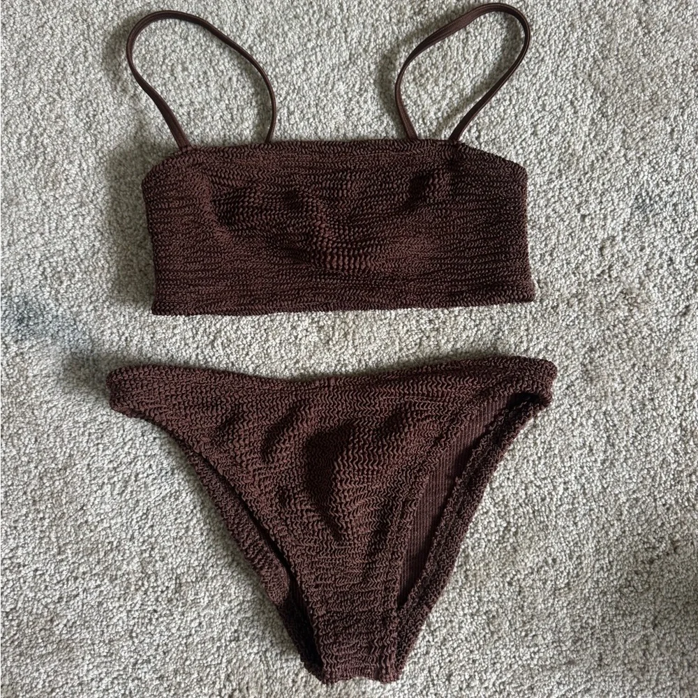 Brown Hunza G One Size Bikini (Gigi)