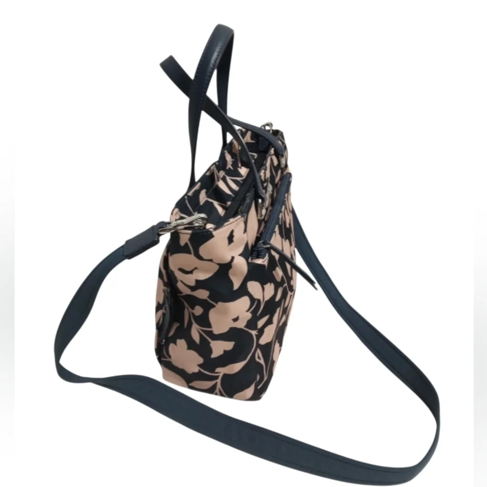 Kate Spade Jae Garden Nylon Leather Trim Floral Bag Top Handle & Crossbody Strap