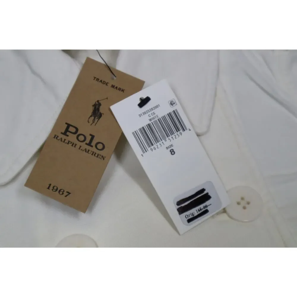 Polo Ralph Lauren White‎ Denim Buttoned Jacket Kids Size 8