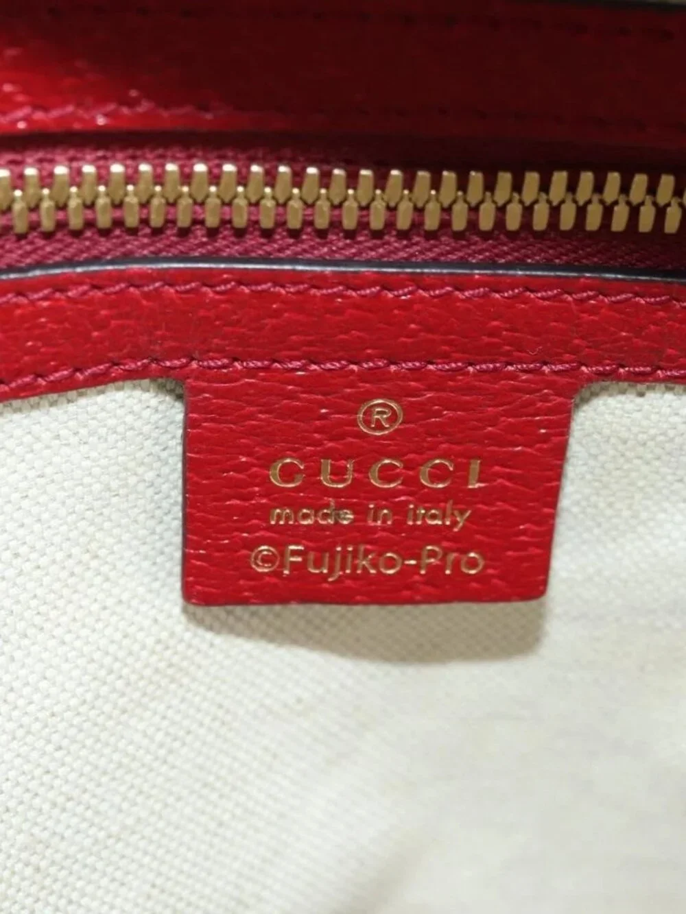 GUCCI Micro GG Supreme Doraemon Backpack PVC Beige Gold 647816 Auth YKZ1360M
