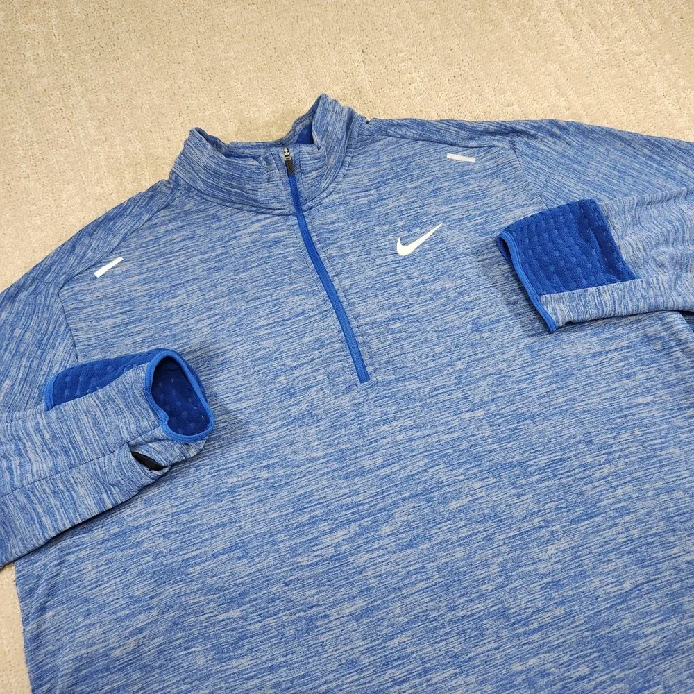Nike Running Sweatshirt Men XXL Therma Sphere 3.0 Element Grid Fleece‎ Blue