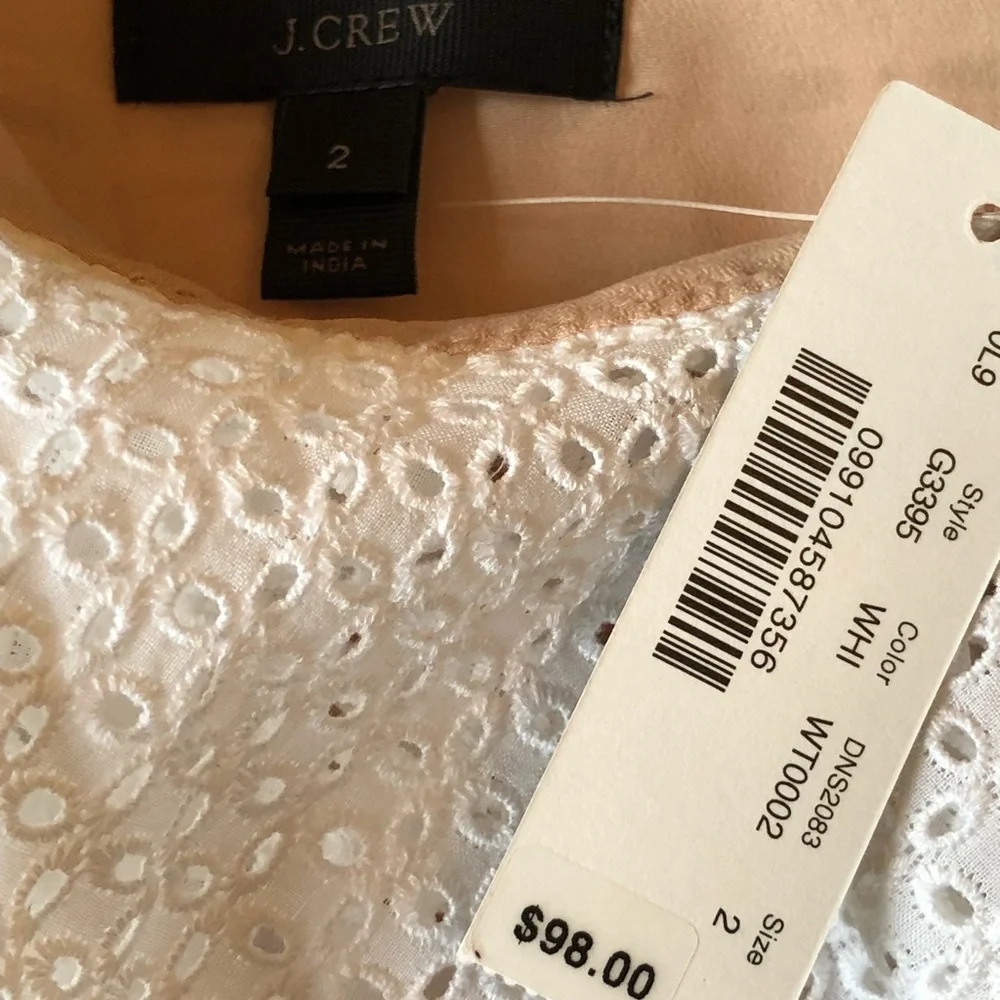 J. Crew Eyelet One Shoulder Top  NWT
