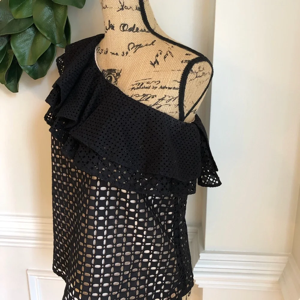 J. Crew Eyelet One Shoulder Top  NWT