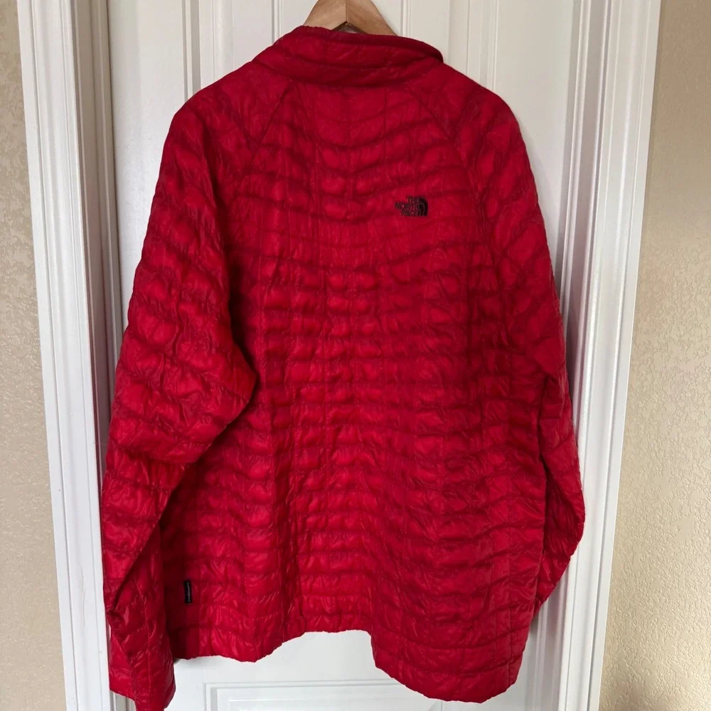 The‎ North Face Thermoball Red Quilted Half Zip Pullover Jacket Men's XXL