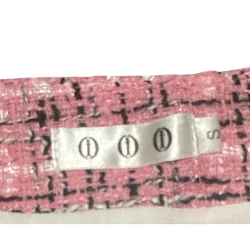 iii Mini Skirt Women’s Small Pink Tweed Plaid Wool Blend Lined NWT
