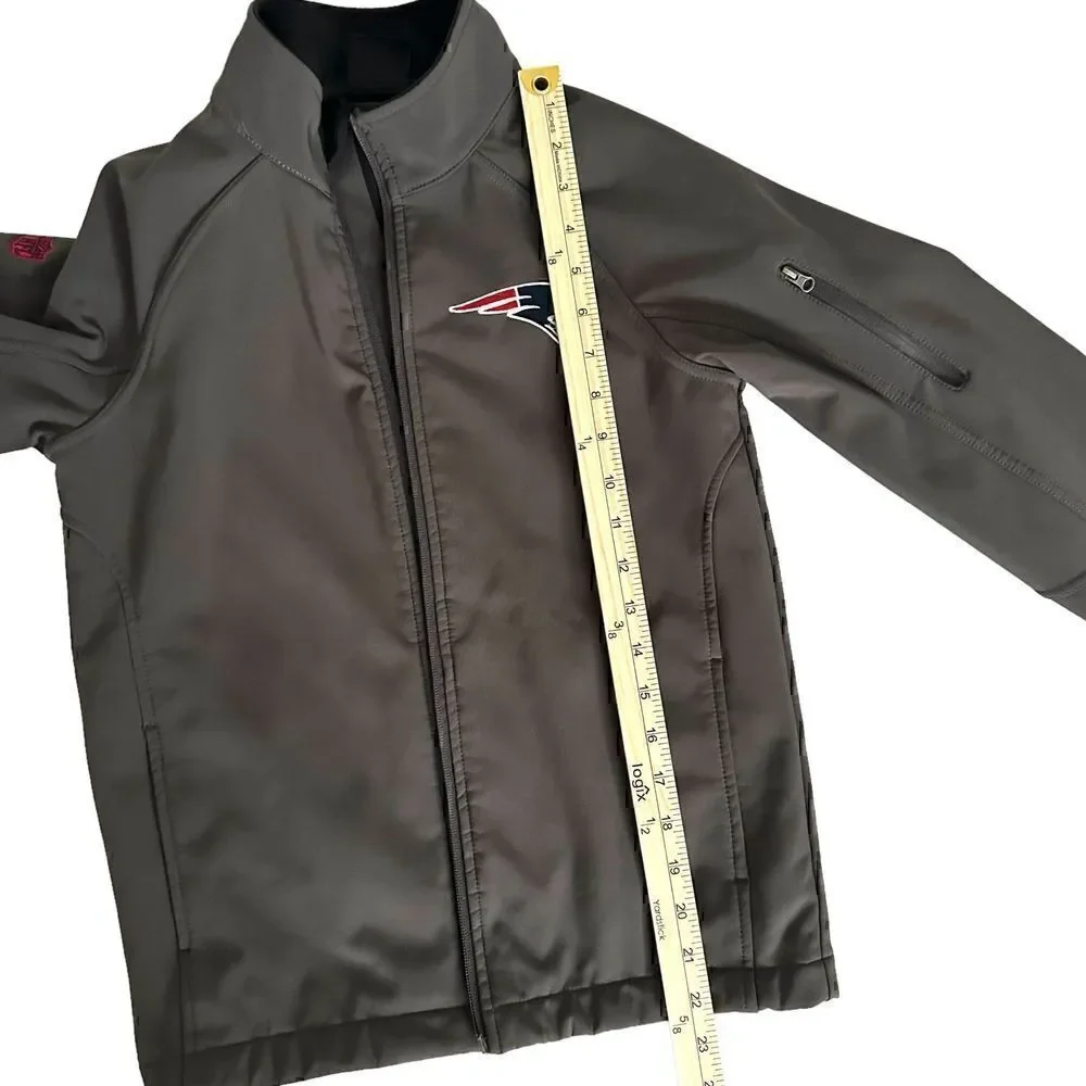 NFL Youth Dark Grey‎ Polyester Fleece Lined NE Patriots Zip Up Jacket Size S - 8