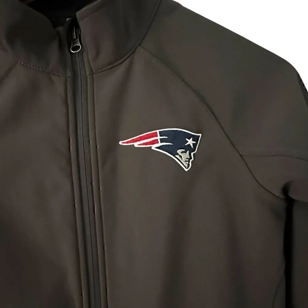 NFL Youth Dark Grey‎ Polyester Fleece Lined NE Patriots Zip Up Jacket Size S - 8