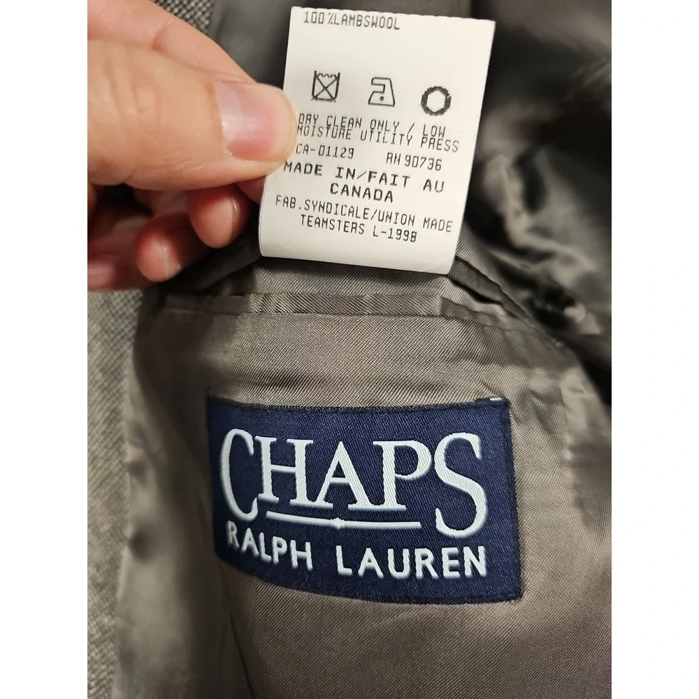 Chaps Ralph‎ Lauren Men's 43 Lambswool Tweed Blazer Brown Tooth Over Check Vtg