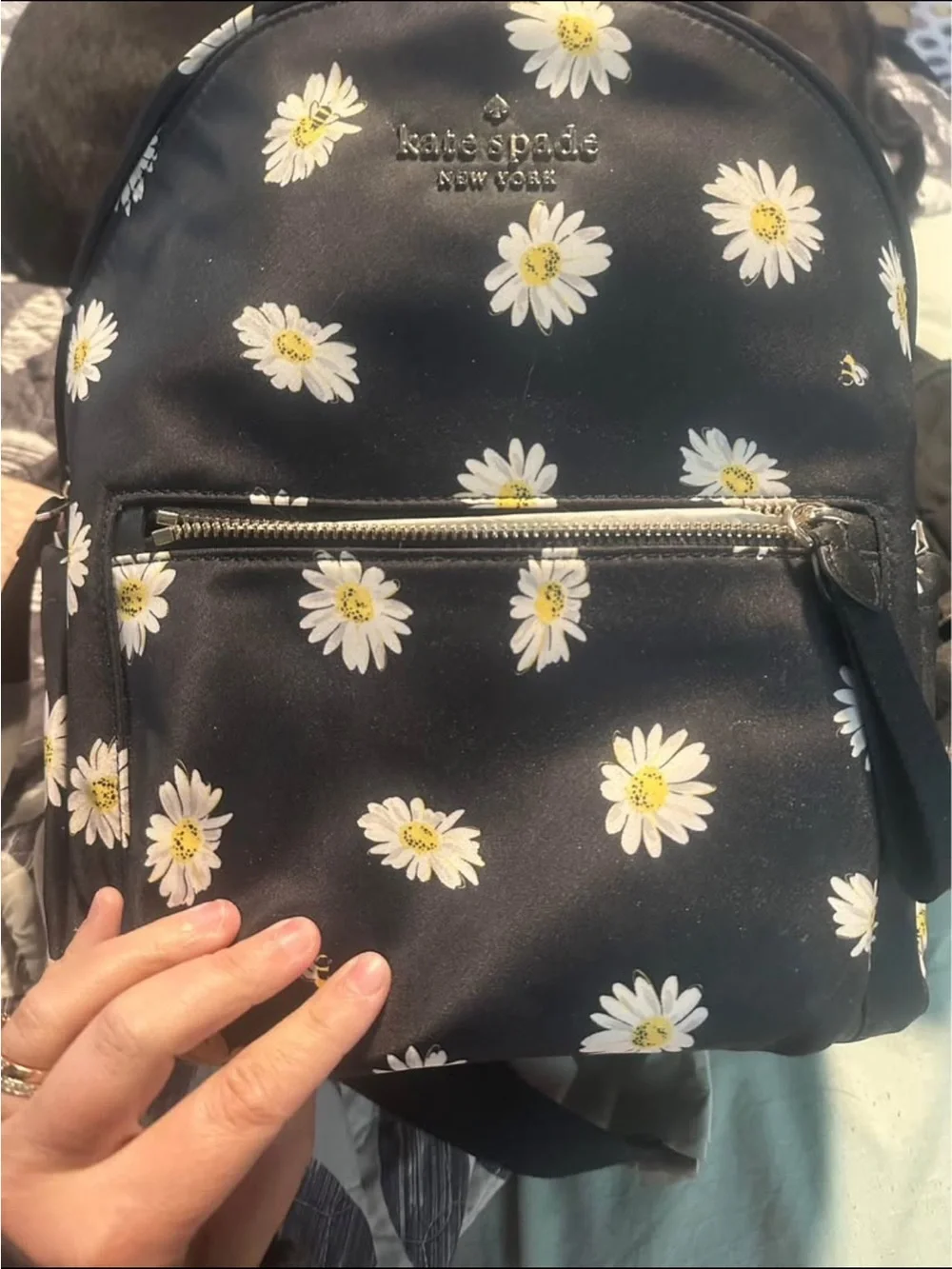kate spade Black Daisy Print Mini Backpack