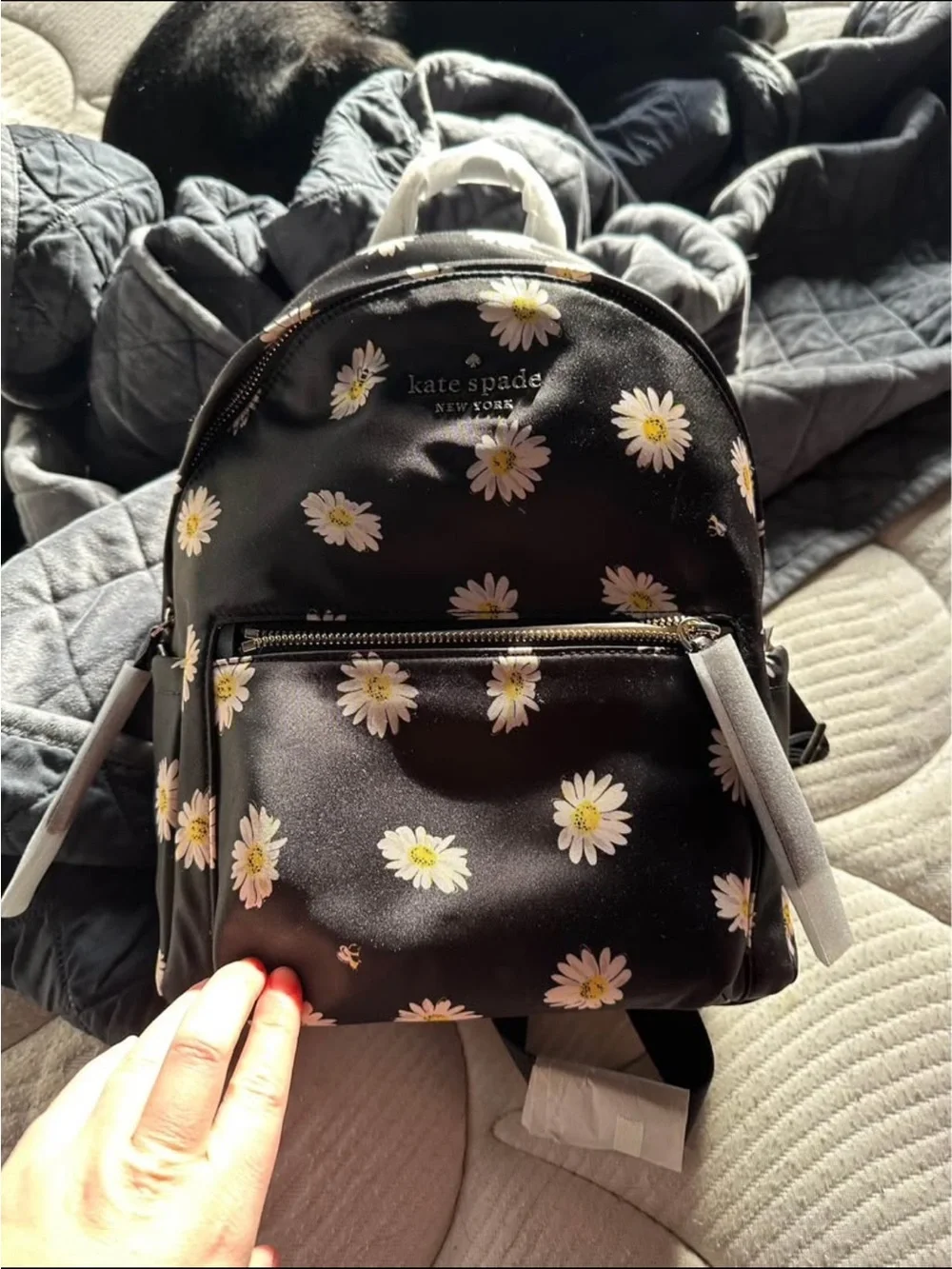 kate spade Black Daisy Print Mini Backpack