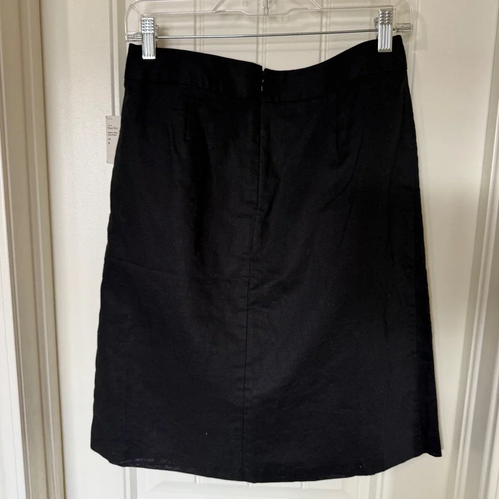 apostrophe black linen blend knee length skirt‎ size 4