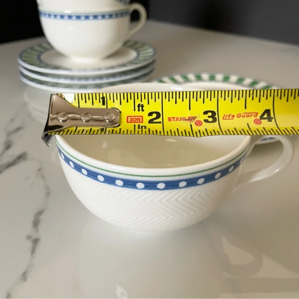 SET of 4 Party-Look Cups & Saucers by Villeroy & Boch