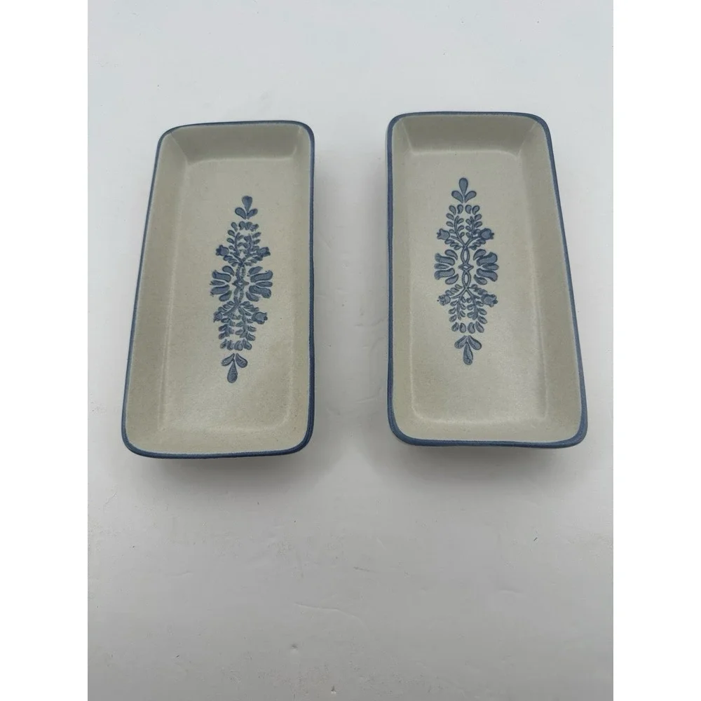 Vintage Set of 2 Pfaltzgraff USA Yorktowne Rectangular Relish Dish 716-51