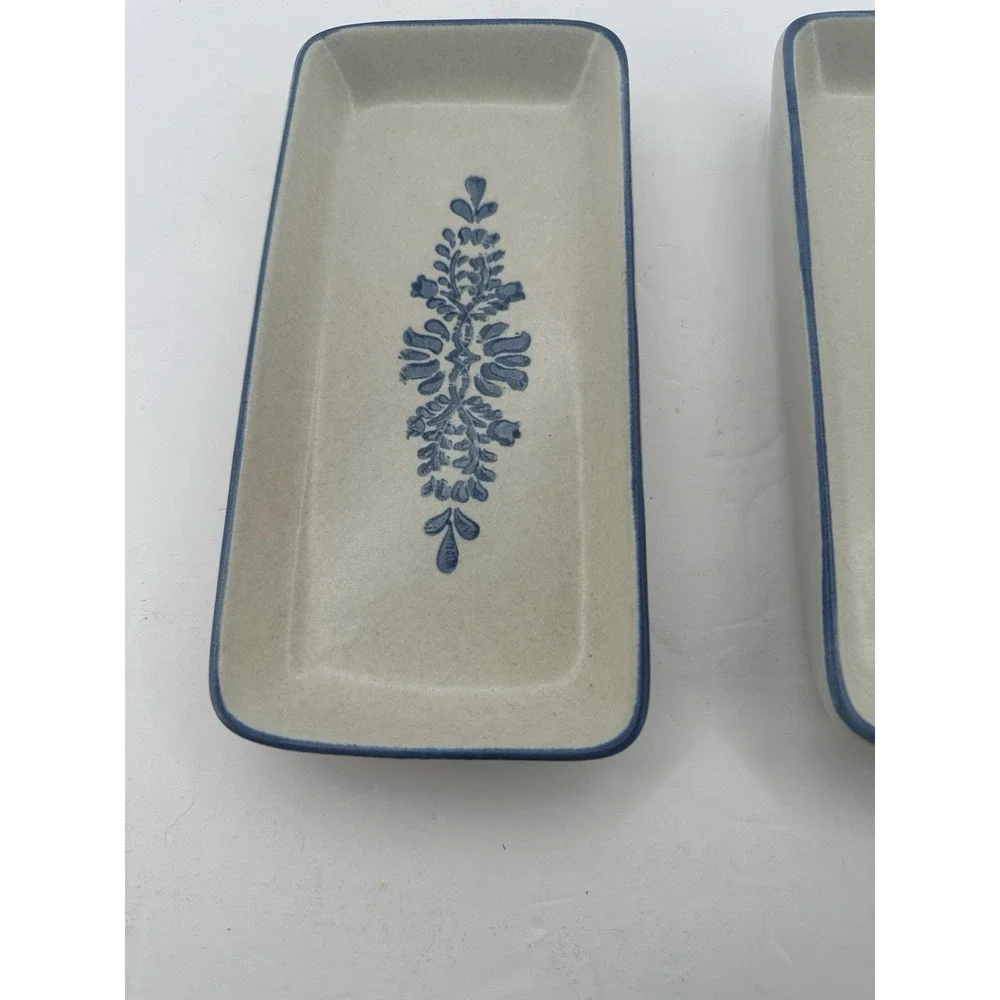 Vintage Set of 2 Pfaltzgraff USA Yorktowne Rectangular Relish Dish 716-51