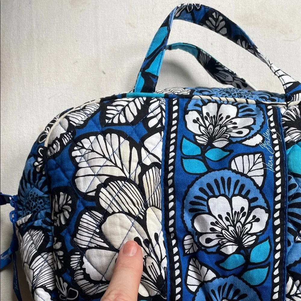 Vera Bradley Makeup Toiletries Travel Bag Blue Floral Hawaiian As Is