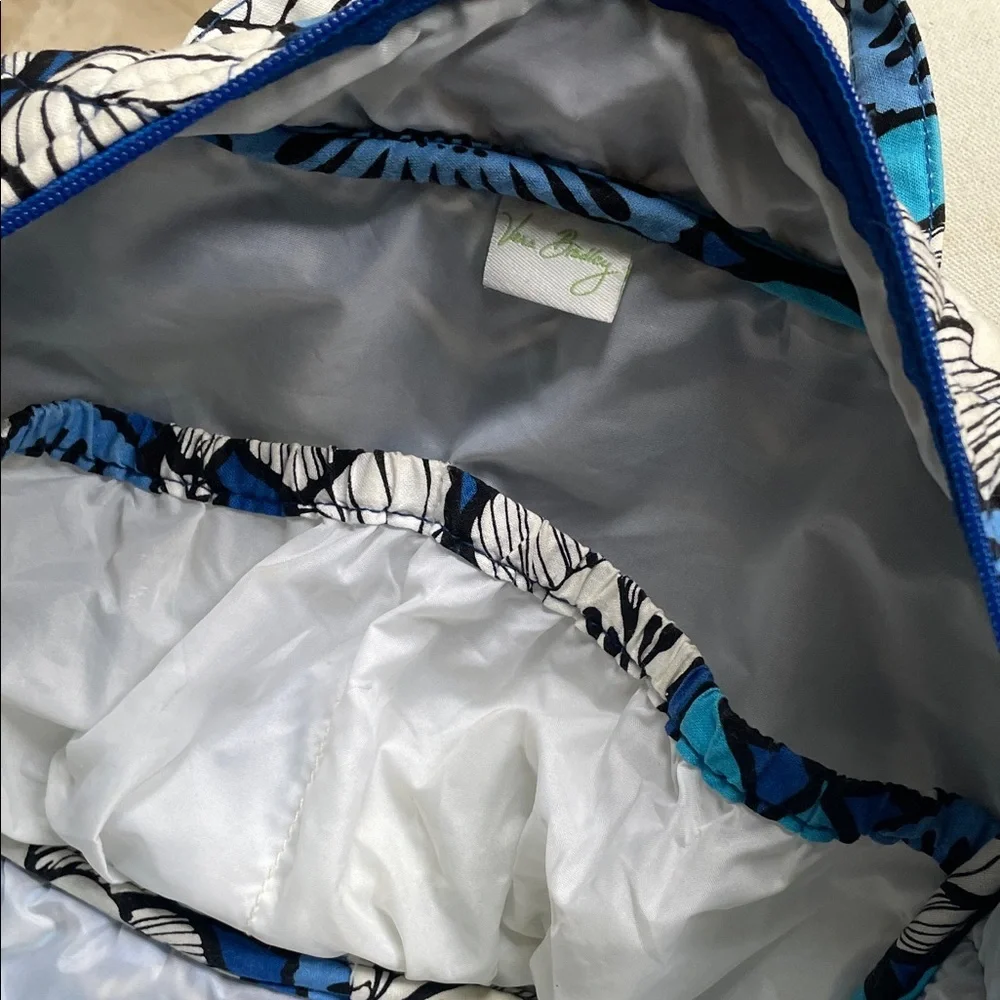 Vera Bradley Makeup Toiletries Travel Bag Blue Floral Hawaiian As Is