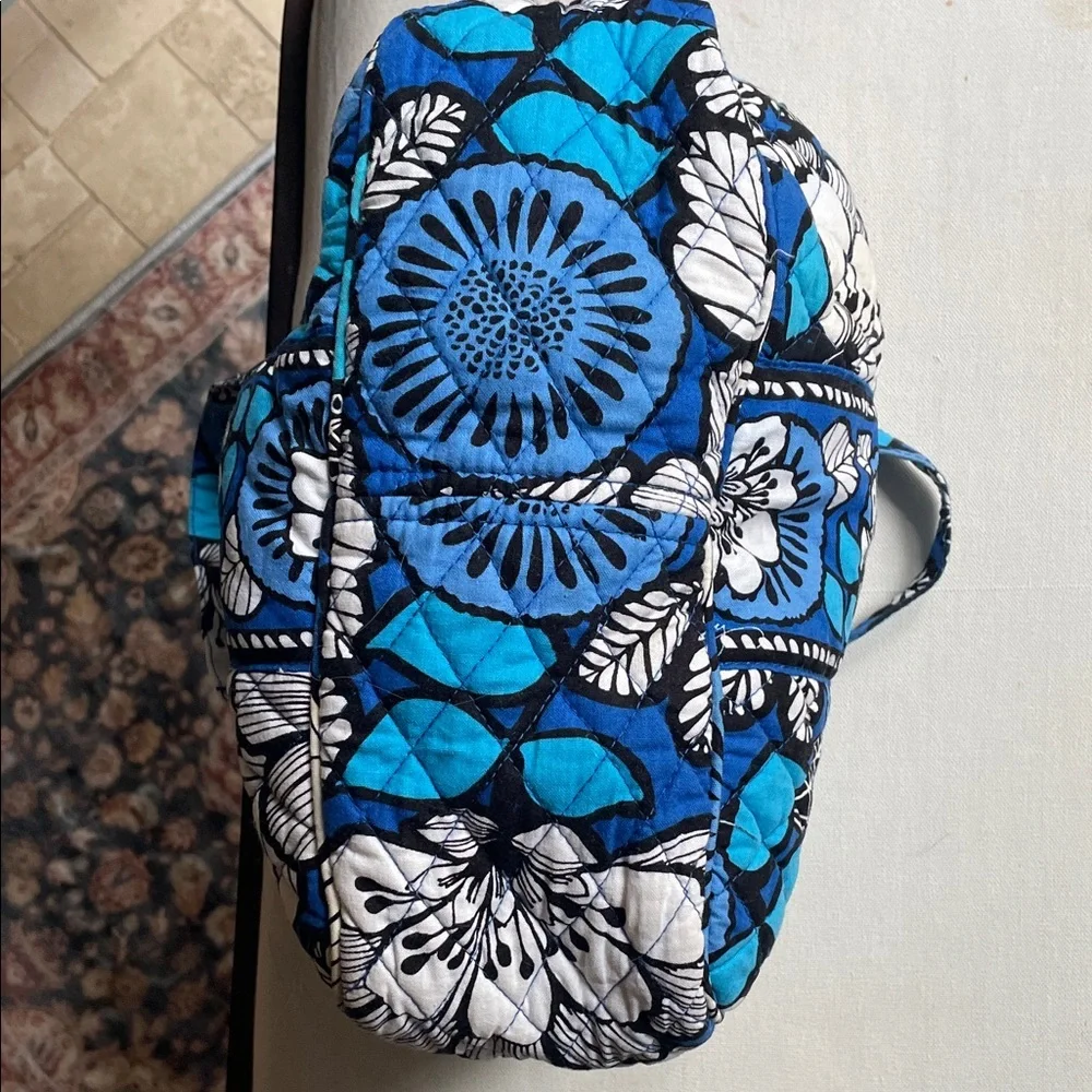 Vera Bradley Makeup Toiletries Travel Bag Blue Floral Hawaiian As Is
