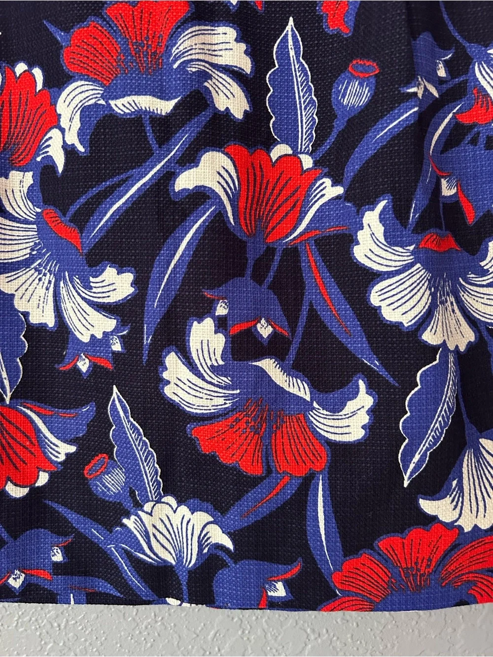 J Crew Red White & Blue Floral Mini Skirt Size 2