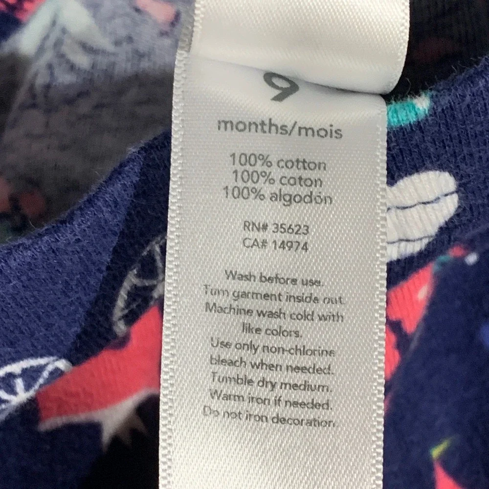Carters Baby Girls 9 Months Princess Castle Carriage Pajama Set Navy Blue Cotton
