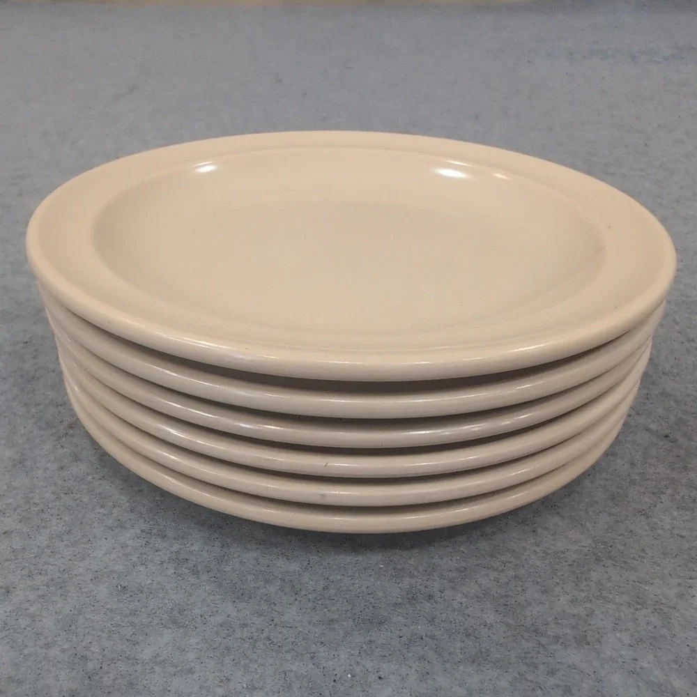 Vintage‎ Super Don-Ite Edward Don & Co Chicago Tan Plates Set of 6 Melamine