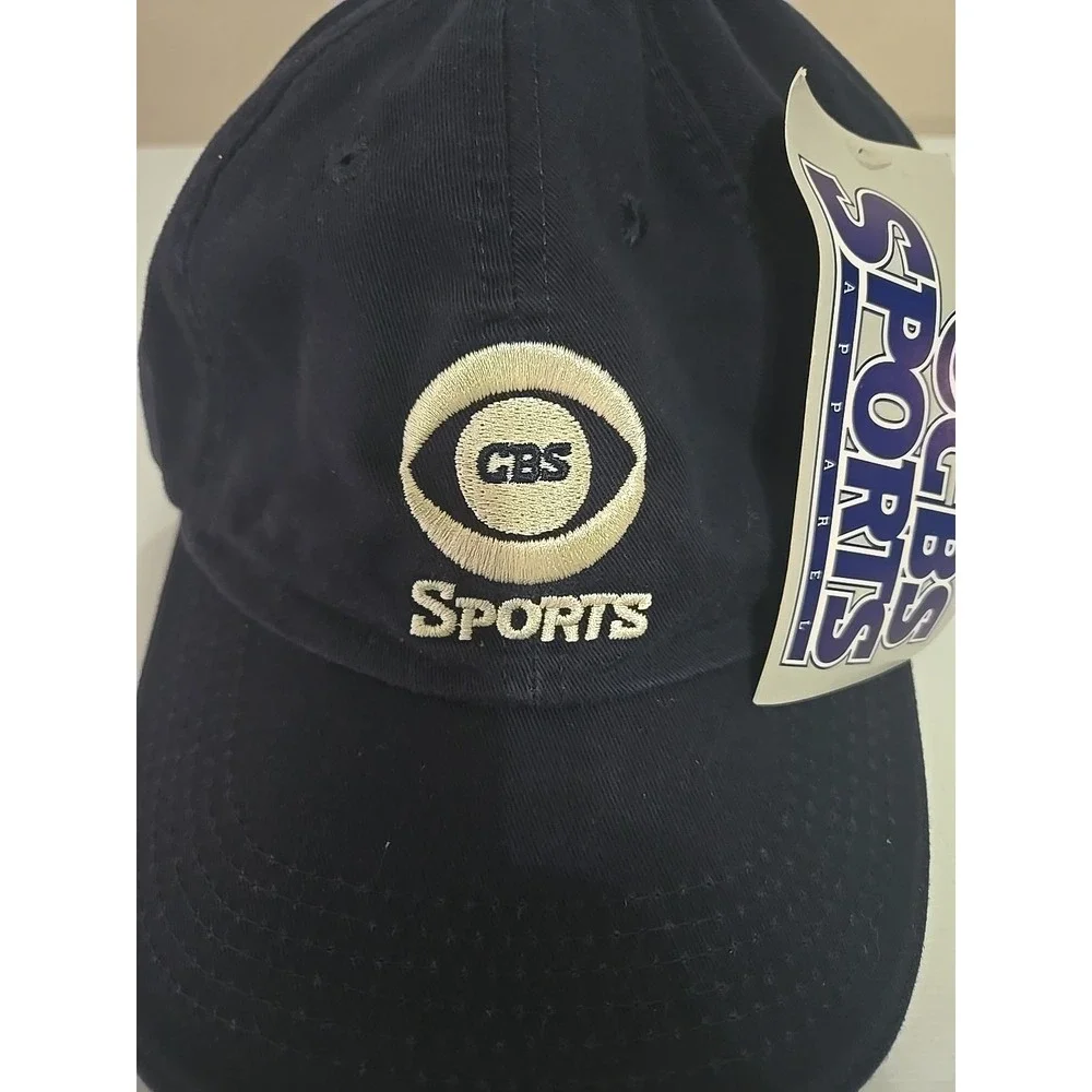NWT Vtg 90s CBS Sports Hat K-Products Made In USA Navy‎ White Deadstock Cap
