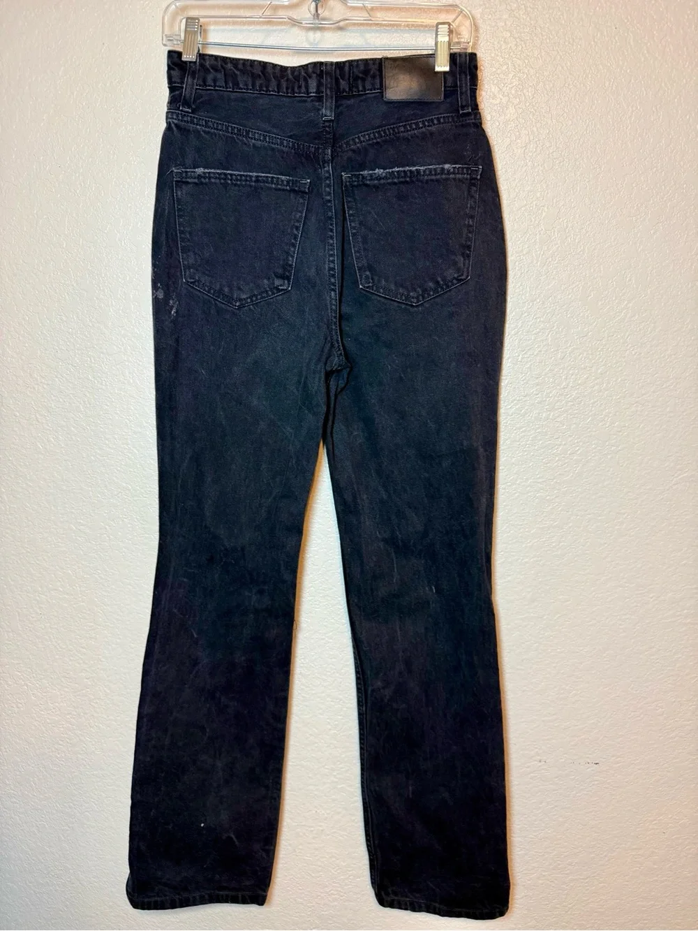 Free People We The Free Distressed Paint Splattered Black Jeans Size 27