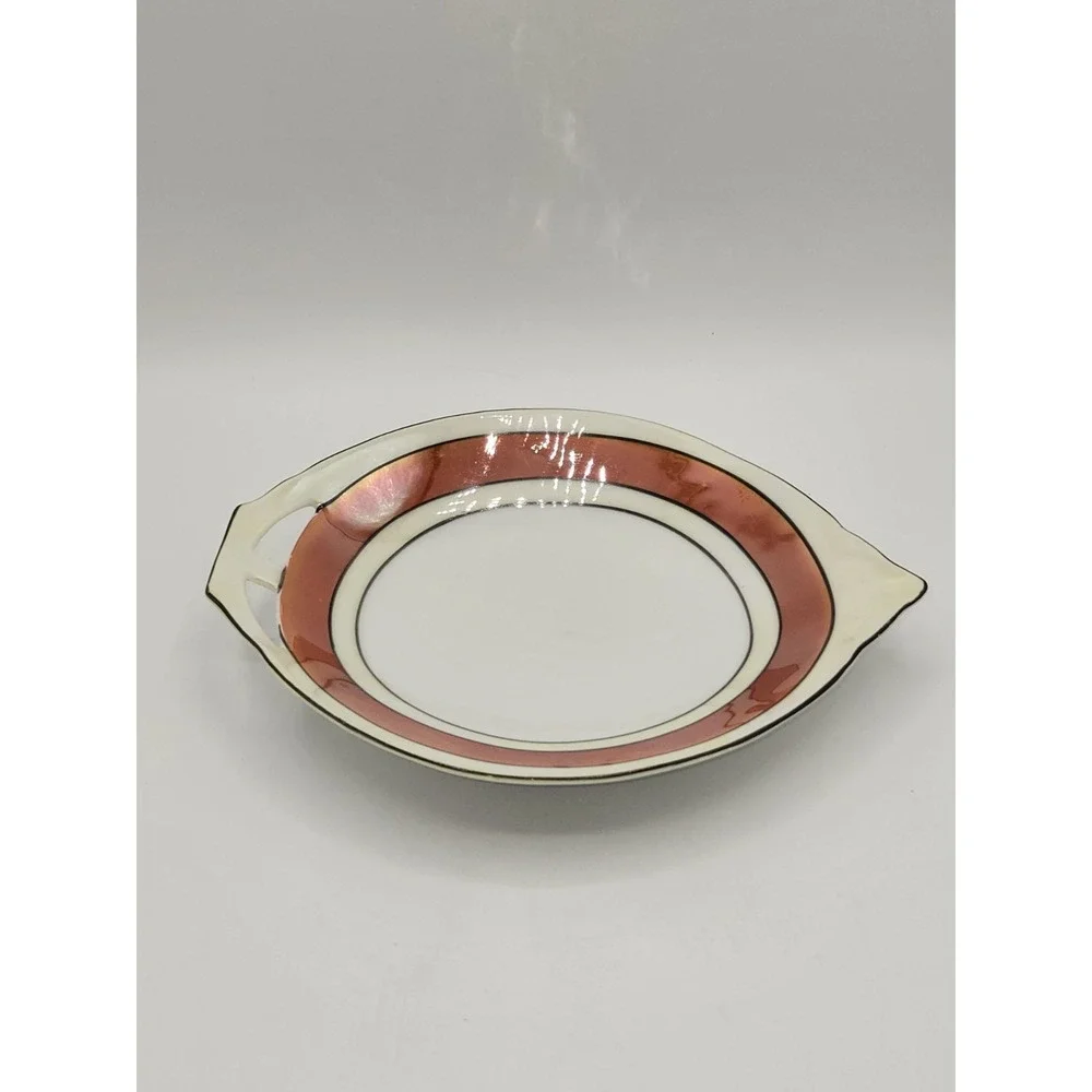 Bavaria Germany US Zone‎ Porcelain Bonbon Relish Dish Copper Luster 7.25